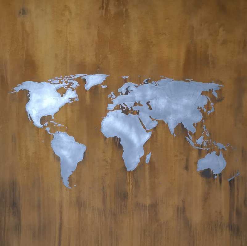 Flüssiges Zinn Metall Wanddekoration auf Corten